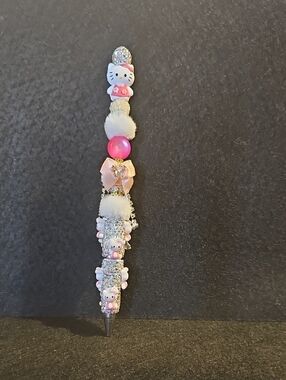 Kitty Pink Beaded Charm Pen - Cute  Accessory